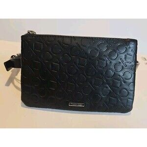 Calvin Klein Signature Logo Belt Purse Fanny Pack Size M Black